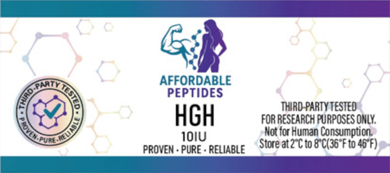HGH 10 IU kit label
