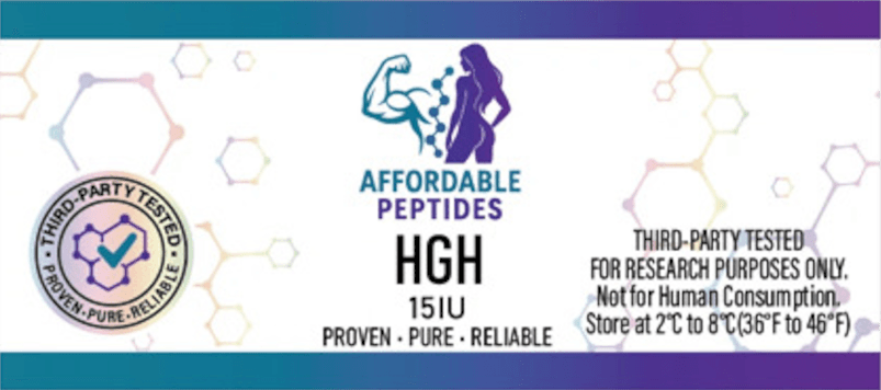 HGH 15 IU kit label